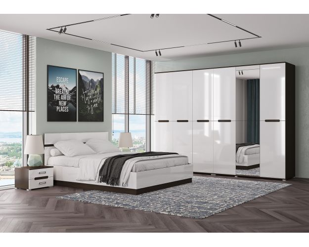 Шкаф распашной 3 створки Шкаф 3-Д Вегас (Венге/Белый) Шкаф распашной 3 створки Шкаф 3-Д Вегас (Венге/Белый)