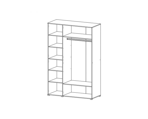 Шкаф распашной 3 створки Шкаф 3-Д Вегас (Венге/Белый) Шкаф распашной 3 створки Шкаф 3-Д Вегас (Венге/Белый)