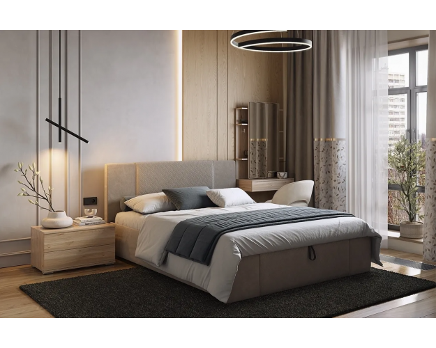 Кровать с основанием Хлоя 1600 латте (велюр) Кровать с основанием Хлоя 1600 латте (велюр)