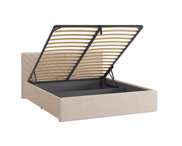 Кровать с подъемным механизмом 1600 Сандра 2 крем (велюр) Кровать с подъемным механизмом 1600 Сандра 2 крем (велюр)