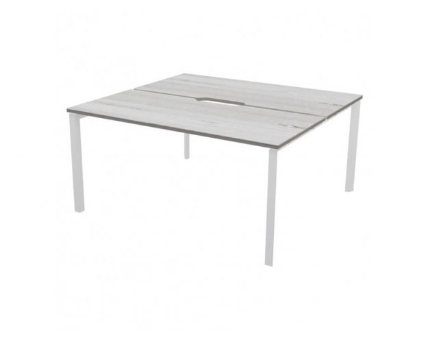 Бенч двойной на 2 рабочих места на металлокаркасе НТМП.П.Б2-200 Сосна винтер/Белый Бенч двойной на 2 рабочих места на металлокаркасе НТМП.П.Б2-200 Сосна винтер/Белый