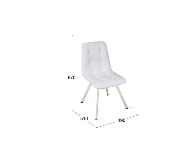 Стул «Бруно» (паук Т2) Бежевый муар/Кожзам Белый Стул «Бруно» (паук Т2) Бежевый муар/Кожзам Белый