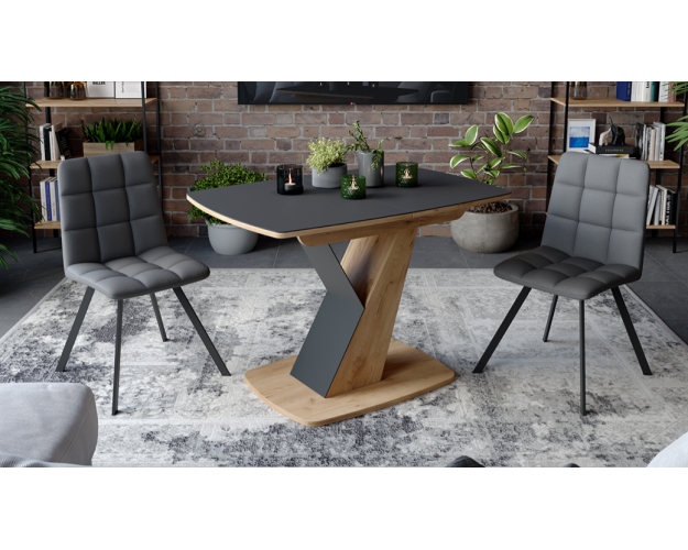 Стол обеденный «Гарда» Тип 1 (Дуб крафт золотой/Стекло матовое черный графит) Стол обеденный «Гарда» Тип 1 (Дуб крафт золотой/Стекло матовое черный графит)