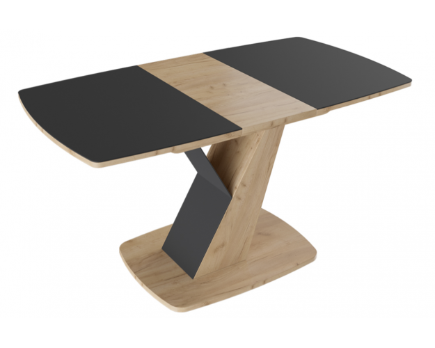 Стол обеденный «Гарда» Тип 1 (Дуб крафт золотой/Стекло матовое черный графит) Стол обеденный «Гарда» Тип 1 (Дуб крафт золотой/Стекло матовое черный графит)