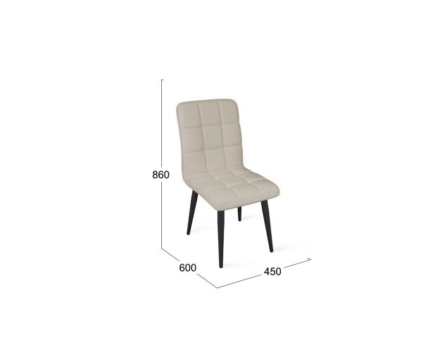 Стул металлический «Франк» (конус) Черный матовый/Кожзам Бежевый Стул металлический «Франк» (конус) Черный матовый/Кожзам Бежевый